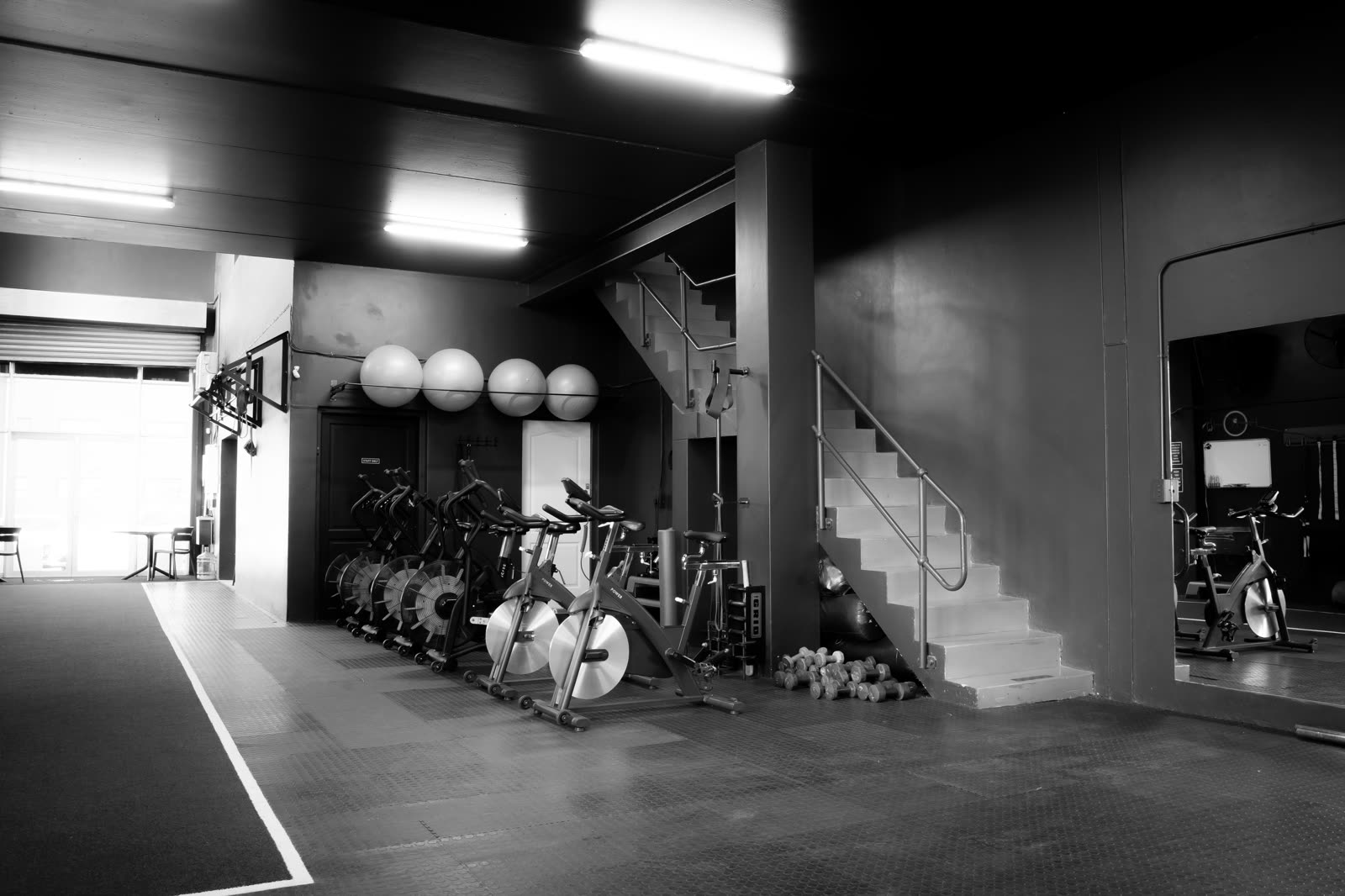 Wide view of the training floor