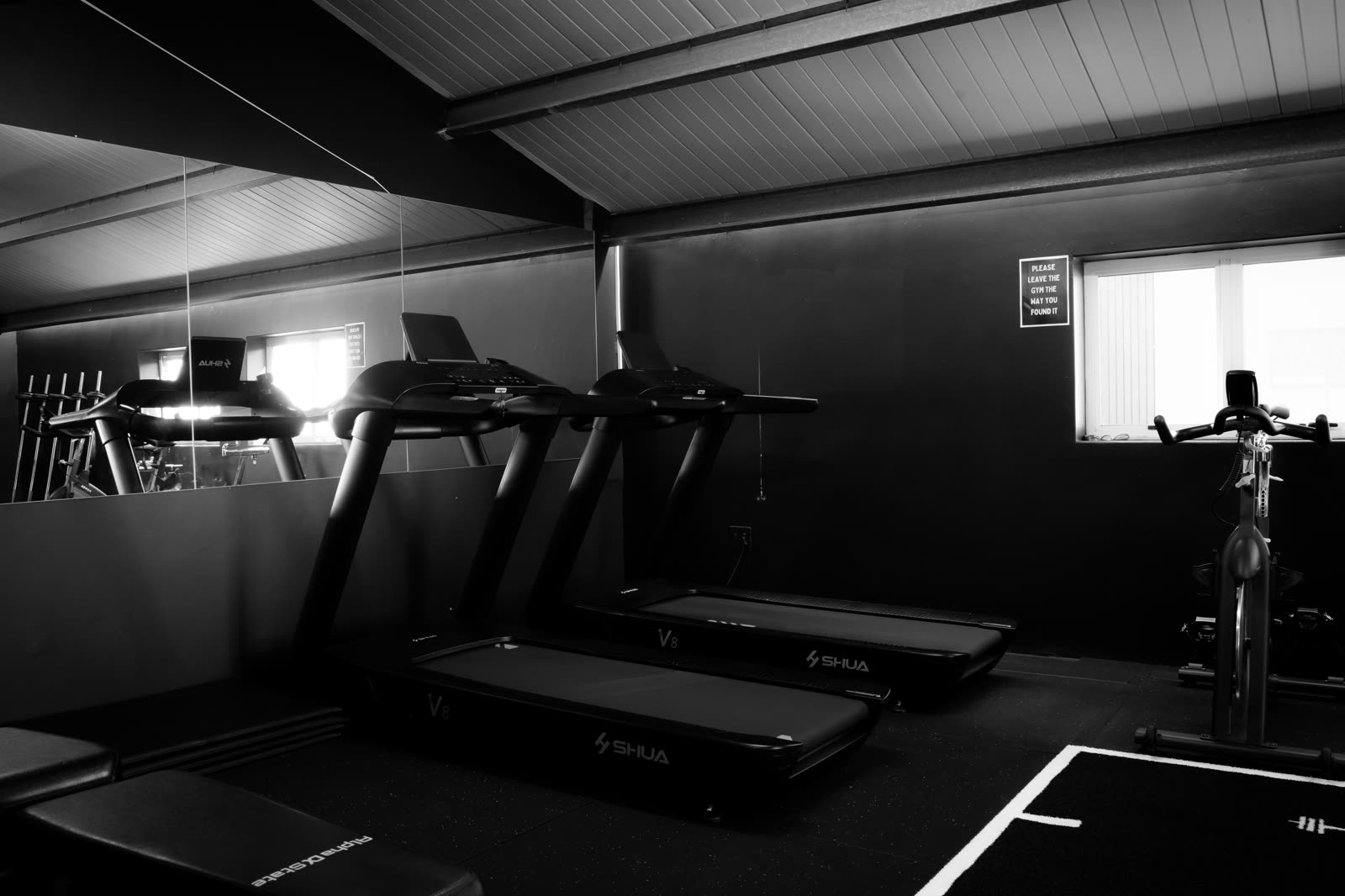 Treadmills along the window